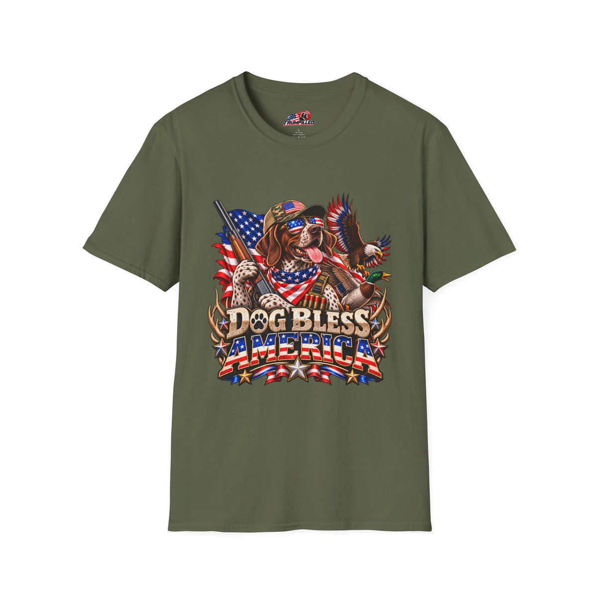 Dog Bless America Patriotic T-Shirt